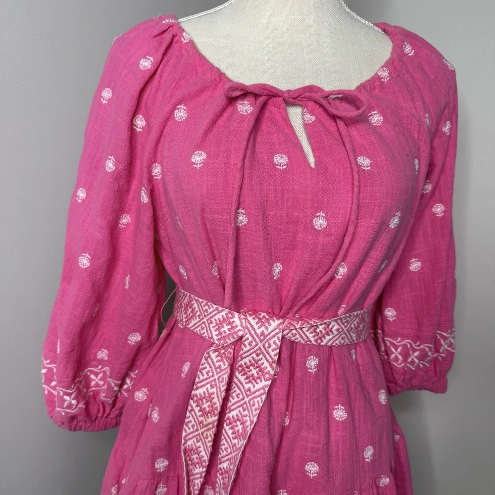 A Loves A Pink Bohemian Dress with Embroidered Details - Picture 4 of 5